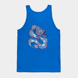 Enigmatic Fire: Hand-drawn Abstract Sketch Dragon Tank Top